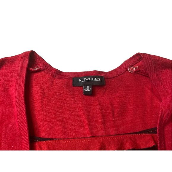 Notations Ruffled Sweater Sheer Stripes Winter Everyday Preppy - Picture 13 of 14